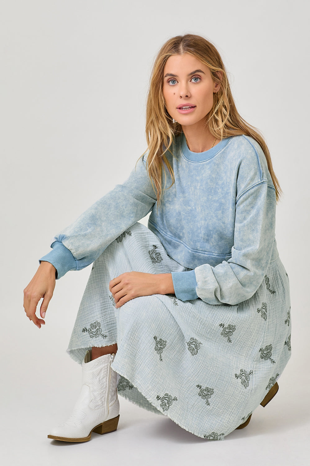 Mystree Women's Twofer Sweatshirt Dress Mystree Women's Twofer Sweatshirt Dress