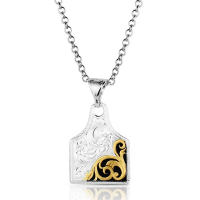 Montana Silversmith Rural Route Cow Tag Necklace