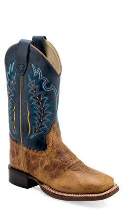 Old West Kid's Broad Square Toe Western Boot