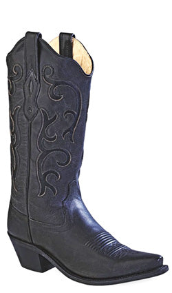 Old West Women's Snip Toe Black Western Boot