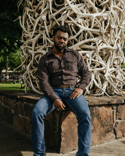 Outback Trading Men's Bryce Corduroy Shirt - Charcoal