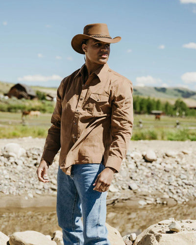 Outback Trading Men's Bryce Corduroy Shirt - Khaki