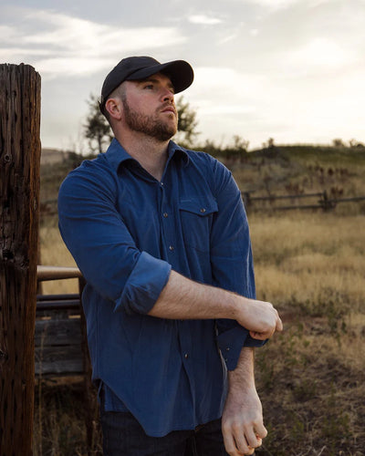 Outback Trading Men's Bryce Corduroy Shirt - Navy
