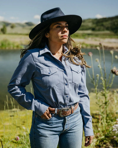 Outback Trading Women's Kat Top - Sky Blue