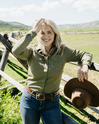 Outback Trading Women's Kat Top - Olive Green