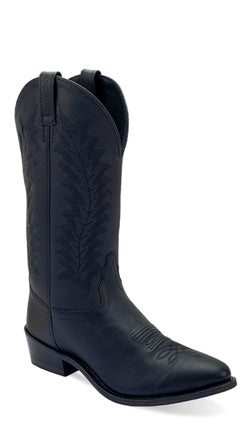 Old West Men's Black All Over Leather Foot Western Boot