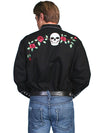Scully Men's Skull & Roses Embroidered Shirt