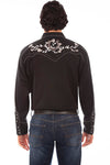 Scully Men's Horseshoe & Roses Embroidered Shirt