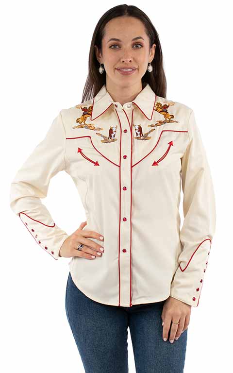 Scully Women's Cattle Roper Embroidered Shirt