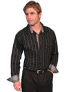 Scully Men's Skull Stripe Western Shirt - Black