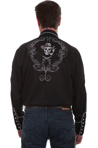 Scully Men's Shooting Guns with Playing Cards Western Shirt