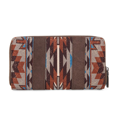 Wrangler Southwestern Art Print Wallet - Coffee