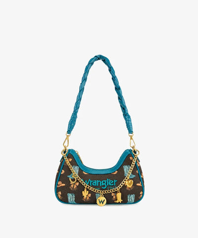 Montana West Wrangler Rodeo Icons Braided Handle Shoulder Bag
