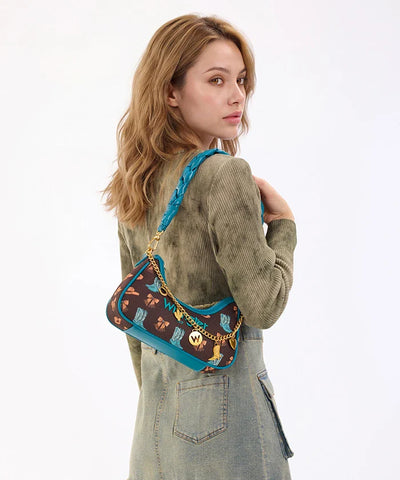 Montana West Wrangler Rodeo Icons Braided Handle Shoulder Bag