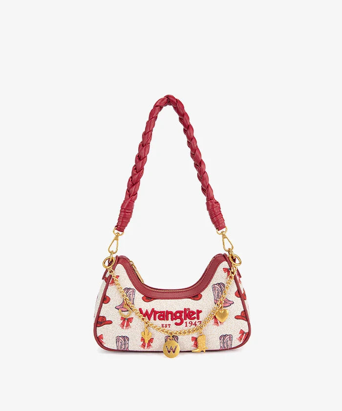 Montana West Wrangler Rodeo Icons Braided Handle Shoulder Bag