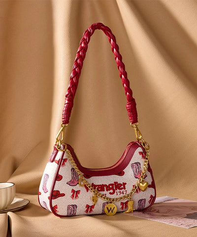 Montana West Wrangler Rodeo Icons Braided Handle Shoulder Bag