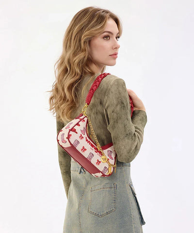 Montana West Wrangler Rodeo Icons Braided Handle Shoulder Bag