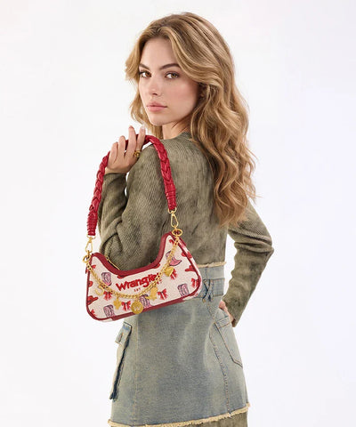 Montana West Wrangler Rodeo Icons Braided Handle Shoulder Bag