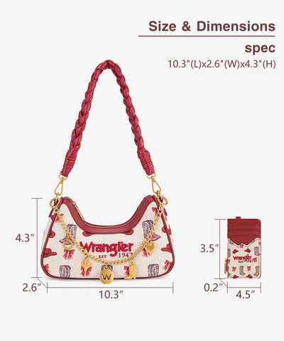 Montana West Wrangler Rodeo Icons Braided Handle Shoulder Bag