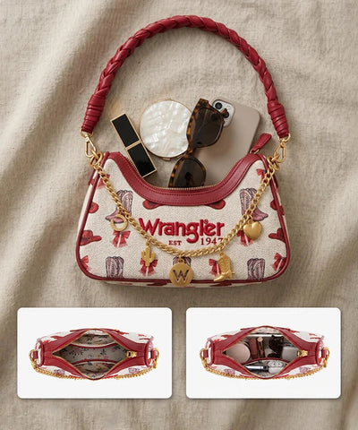 Montana West Wrangler Rodeo Icons Braided Handle Shoulder Bag
