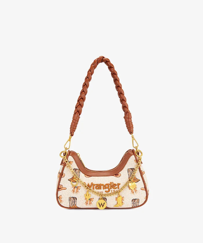 Montana West Wrangler Rodeo Icons Braided Handle Shoulder Bag