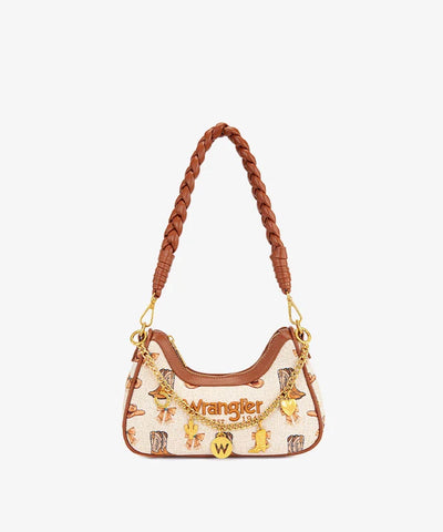Montana West Wrangler Rodeo Icons Braided Handle Shoulder Bag