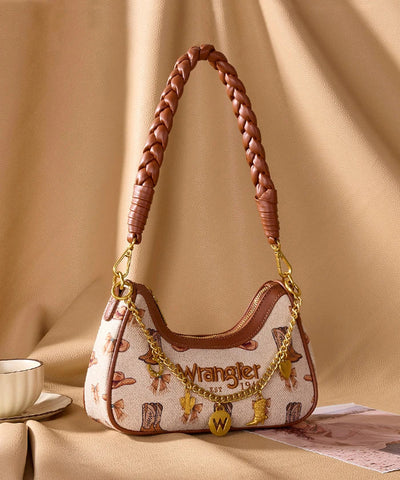 Montana West Wrangler Rodeo Icons Braided Handle Shoulder Bag
