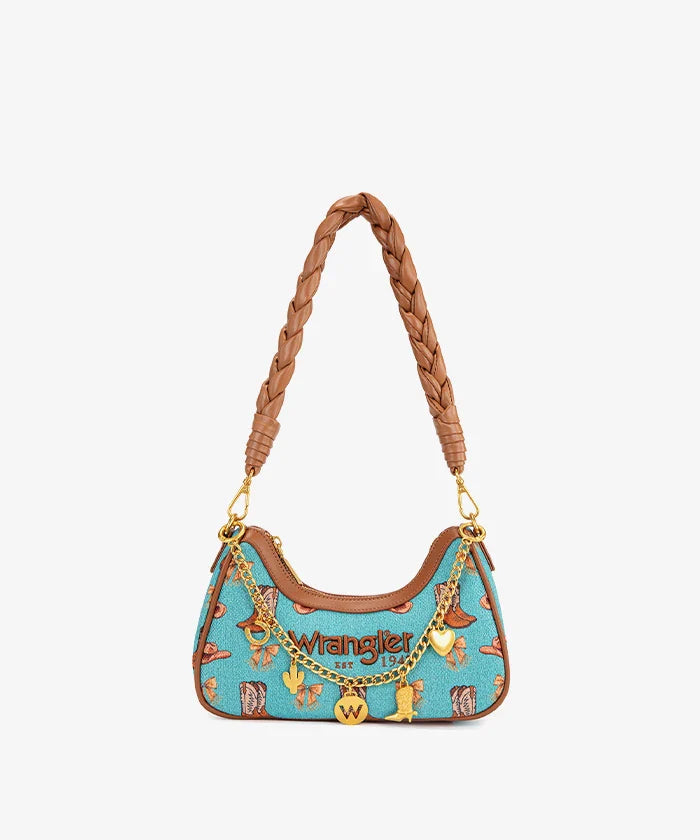 Montana West Wrangler Rodeo Icons Braided Handle Shoulder Bag