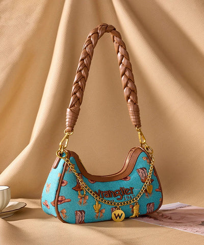 Montana West Wrangler Rodeo Icons Braided Handle Shoulder Bag