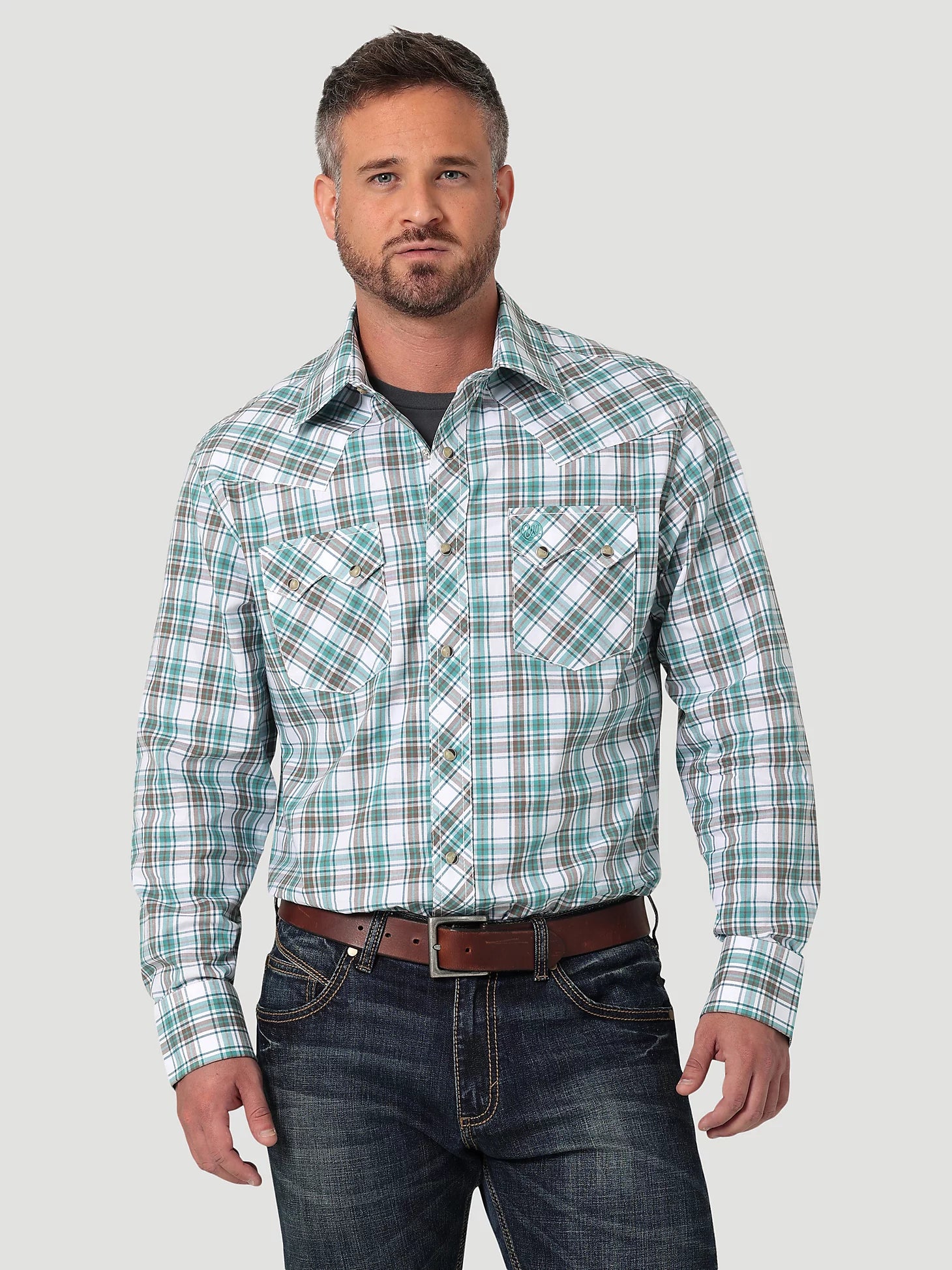 Wrangler Men's Retro Plaid Western Shirt