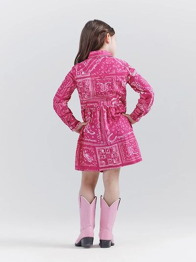 Wrangler Girl's Barbie Bandana Print Shirt Dress