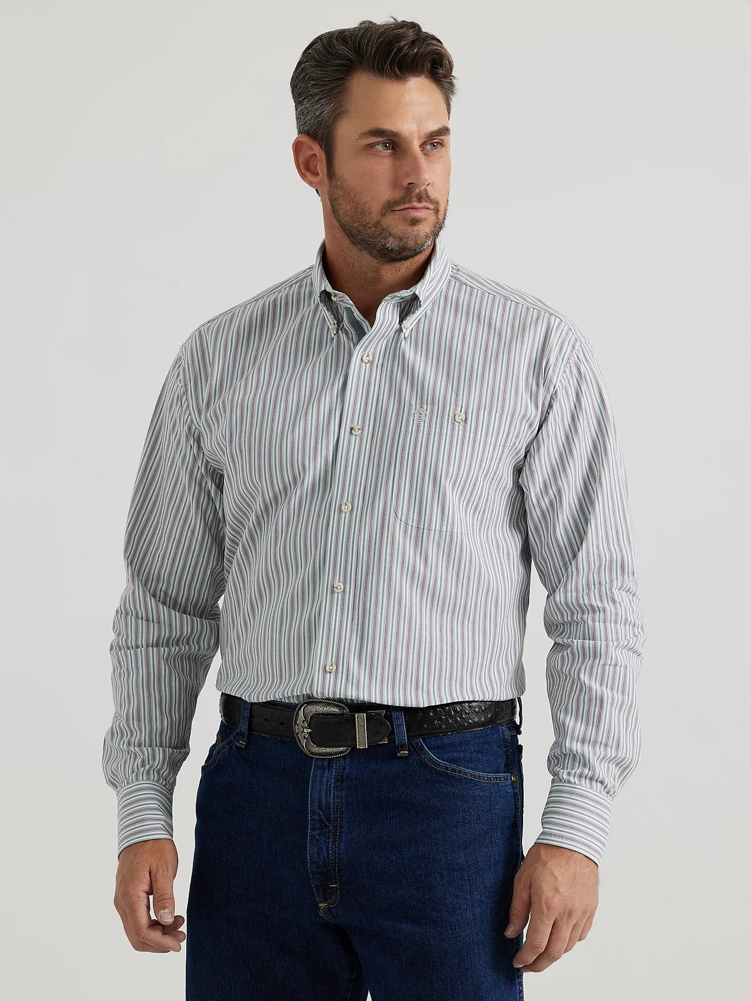Wrangler Men's George Strait Stripe Shirt
