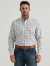 Wrangler Men's Grey Lavender Plaid Shirt