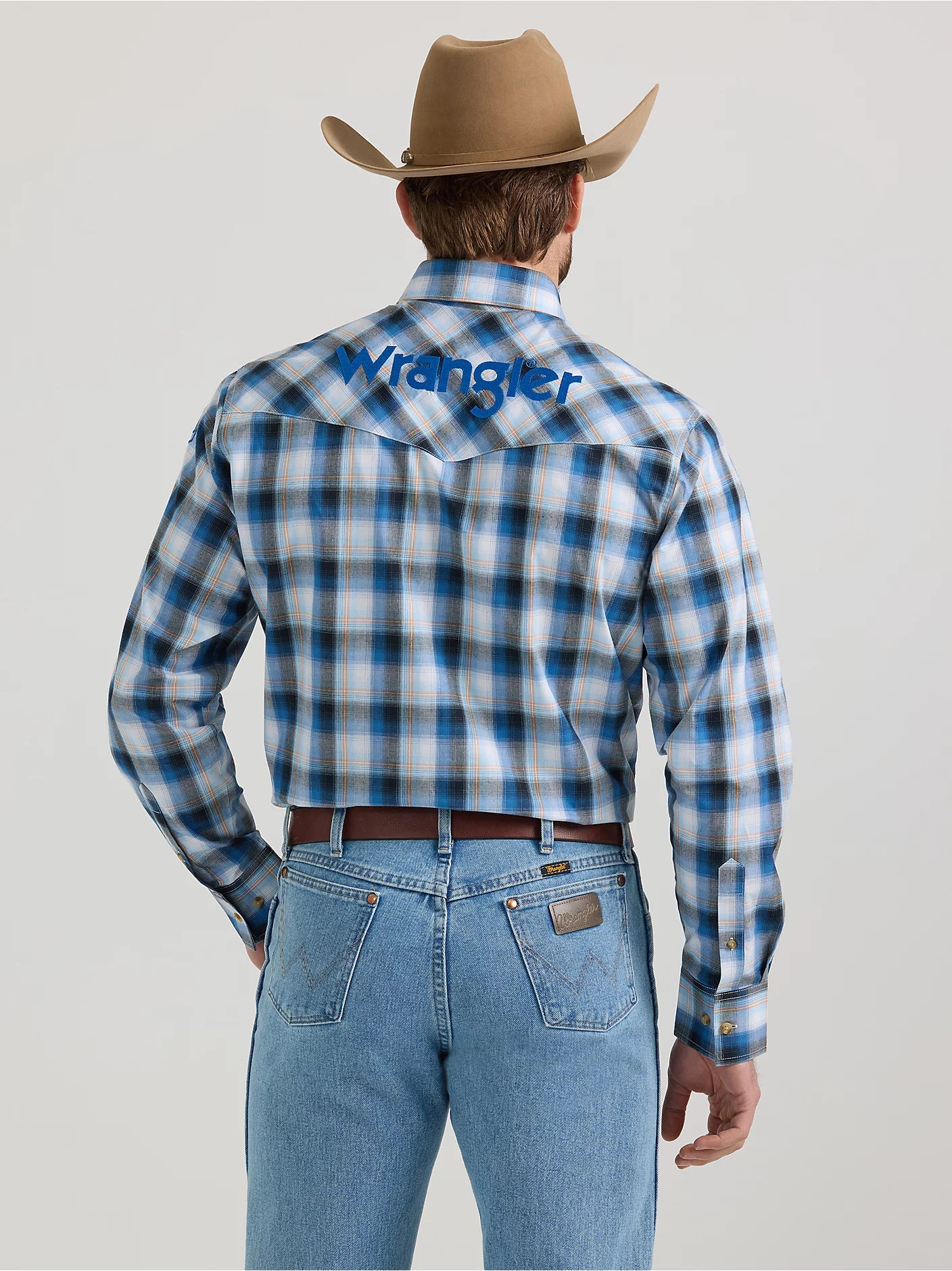 Wrangler Men's Logo Plaid Western Shirt - Centerville Western Store Wrangler Men's Logo Plaid Western Shirt - Centerville Western Store