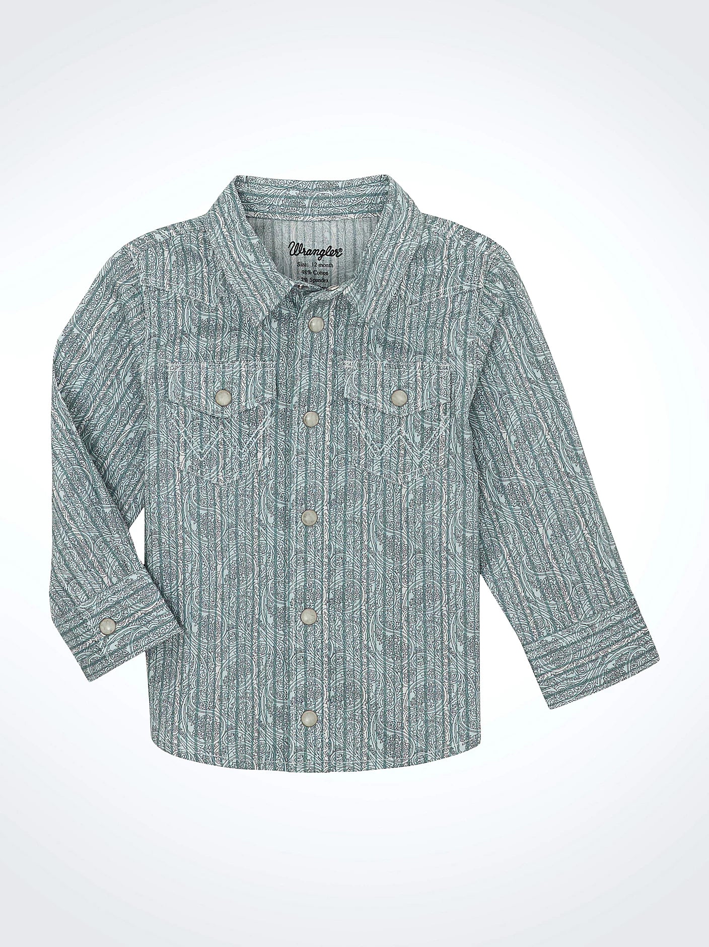 Wrangler Boy's Print Western Snap Shirt