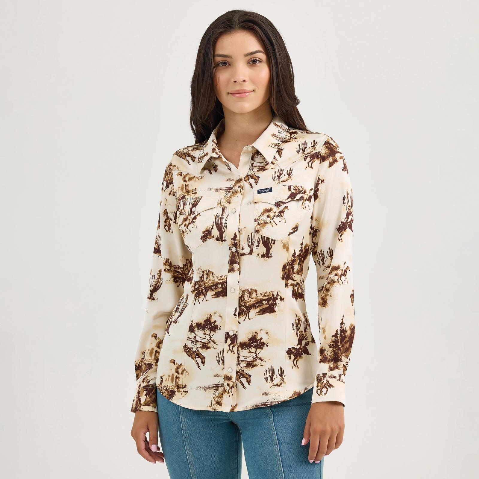 Wrangler Women's Retro Print Western Shirt