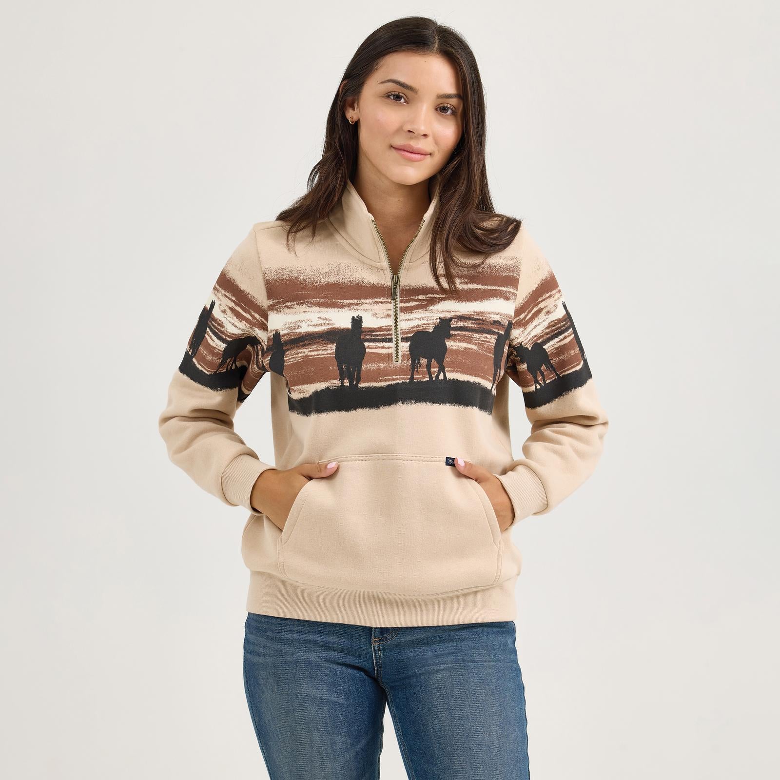 Wrangler Women's 1/4 Zip Retro Sweatshirt