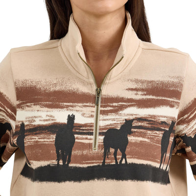 Wrangler Women's 1/4 Zip Retro Sweatshirt
