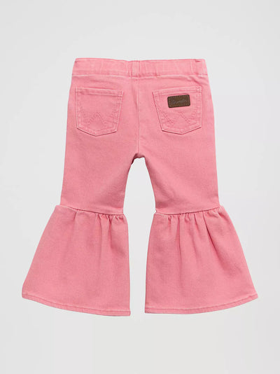 Wrangler Little Girl's Vibrant Ruffle Leg Flare Jean