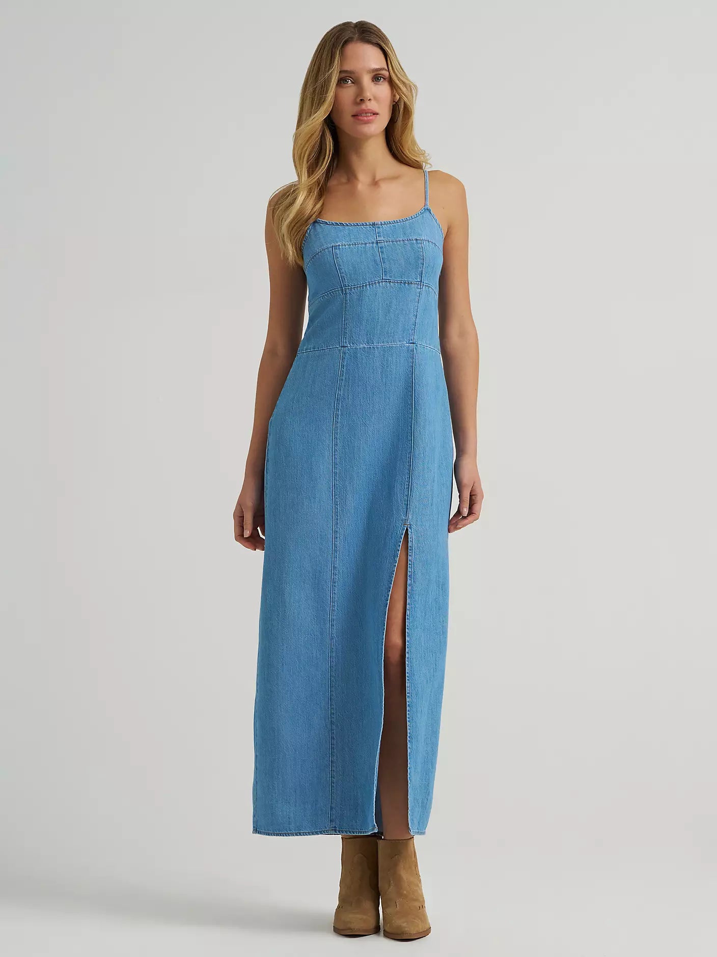 Wrangler Women's Denim Slit Front Maxi Dress