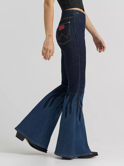 Wrangler Lainey Wilson X Flame Pull On Bell Bottom Jeans