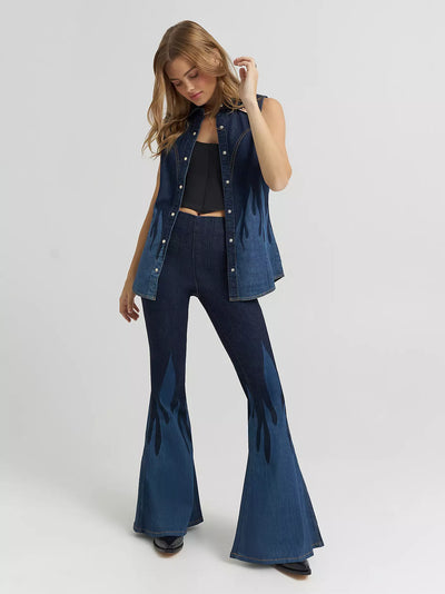 Wrangler Lainey Wilson X Flame Pull On Bell Bottom Jeans