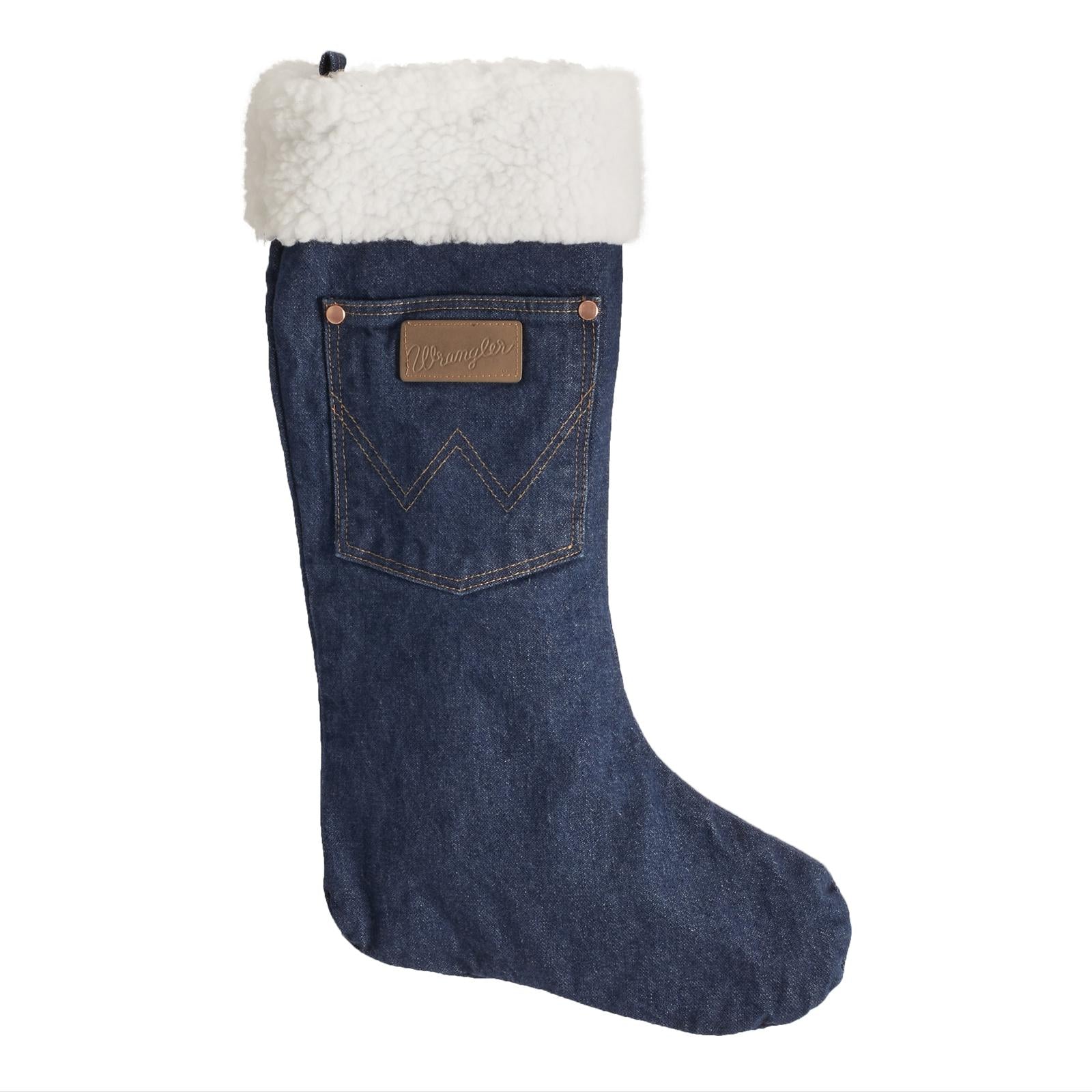 Wrangler Denim Christmas Sherpa Stocking
