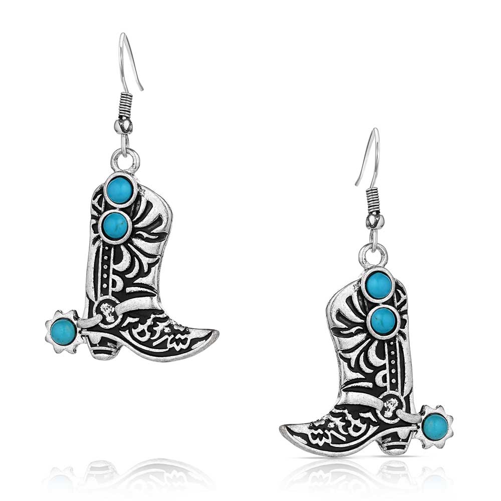Montana Silversmiths Turquoise Cowboy Kicker Earrings