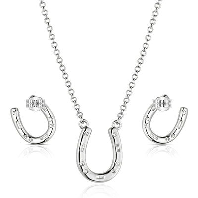 Montana Silversmiths Lucky Stride Horseshoe Jewelry Set