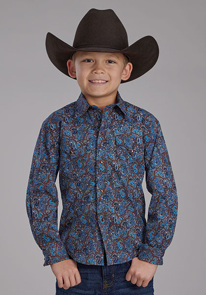 Roper Boy's River Paisley Western Shirt