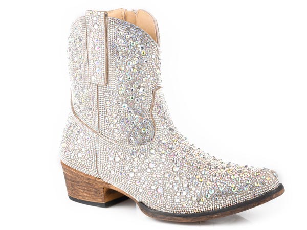 Roper Women's All Over Silver Crystals Shortie Boot