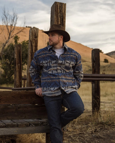 Outback Trading Men's Benson Shirt Jacket - Blue
