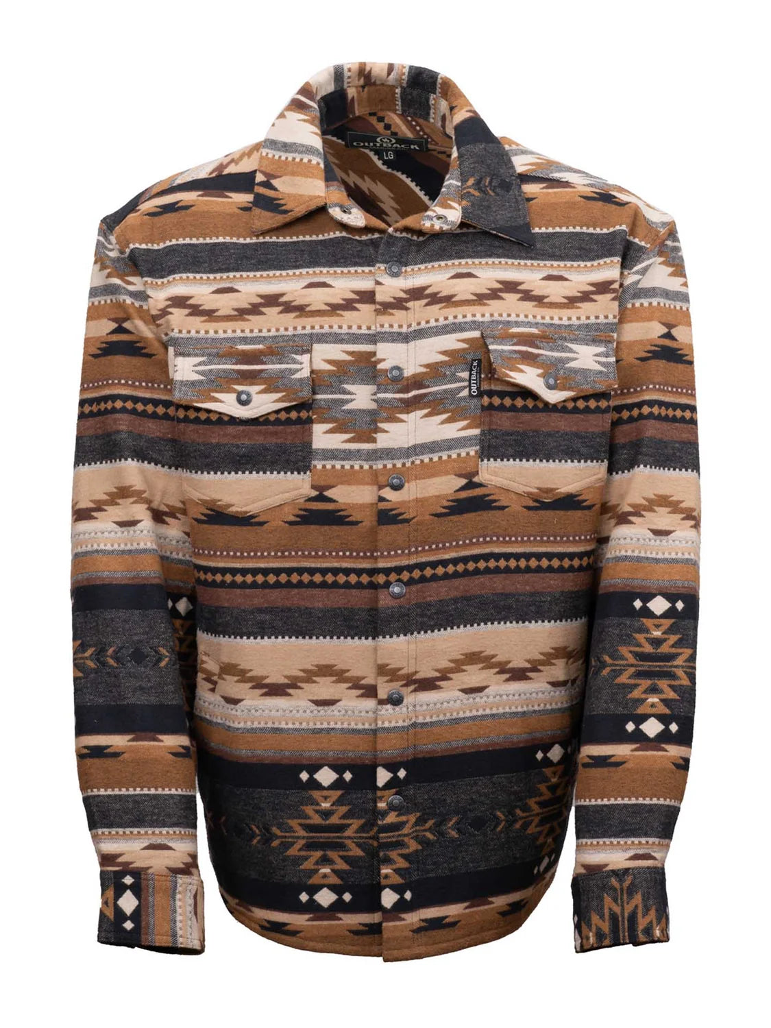 Outback Trading Men's Benson Shirt Jacket - Black/Brown