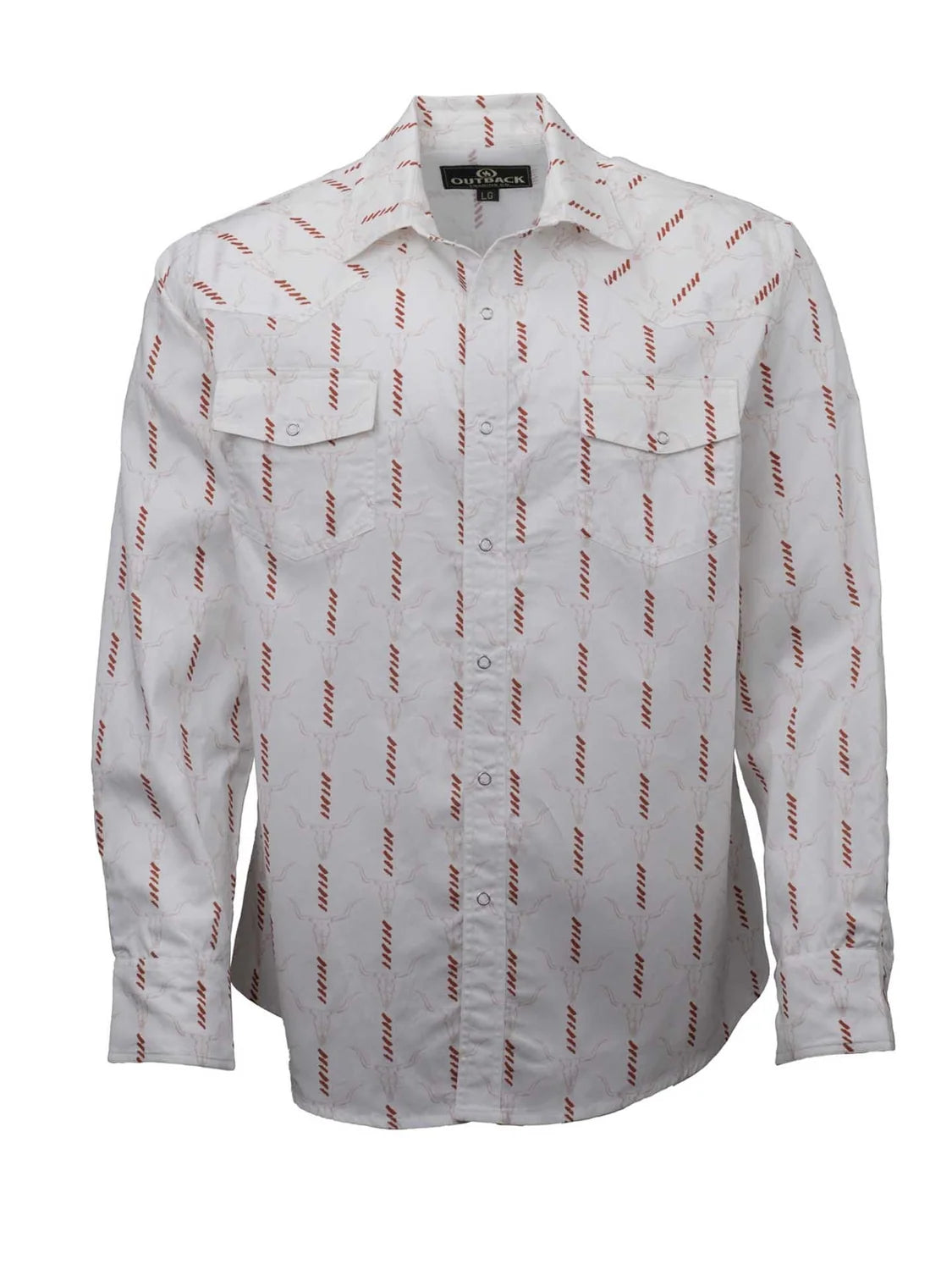 Outback Men's Cattle Skull Stripe Shirt